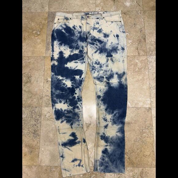 Jeans Men's Size 48 Tie Dye Stretch Stacked Jeans
